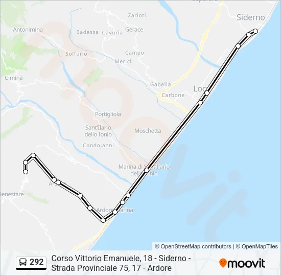 292 Bus Line Map