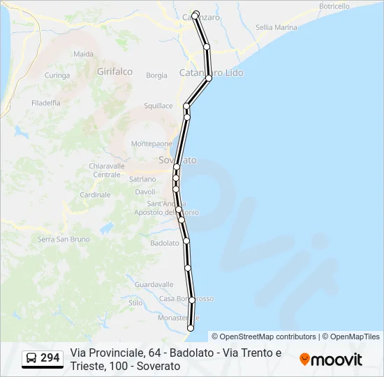 294 Bus Line Map