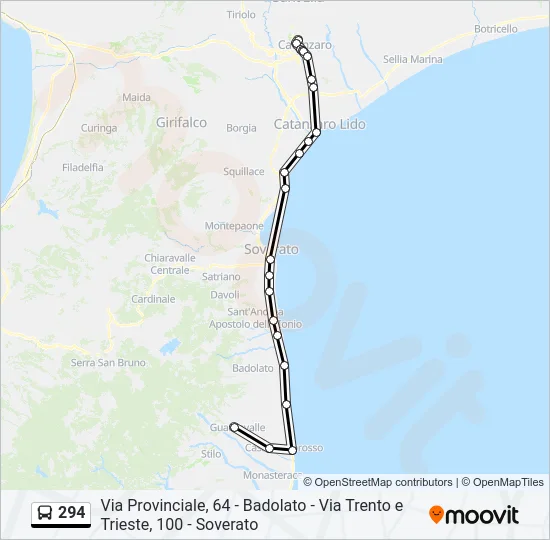 294 Bus Line Map