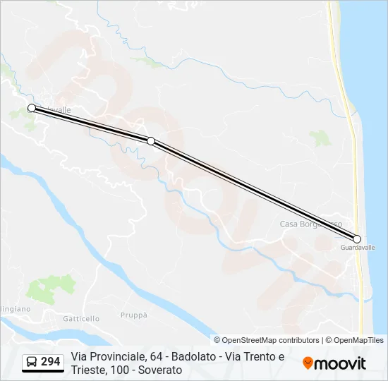 294 Bus Line Map