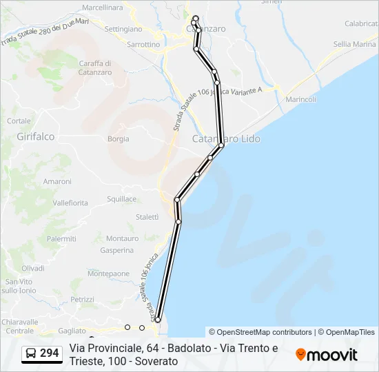 294 Bus Line Map