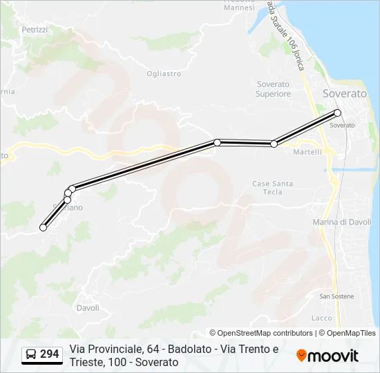294 Bus Line Map