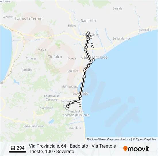 294 Bus Line Map