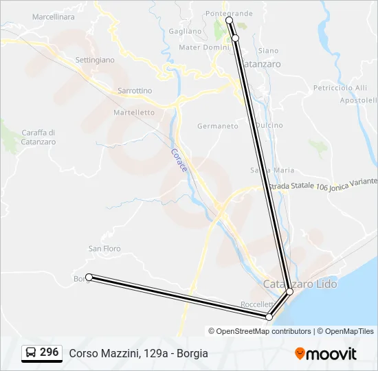 296 Bus Line Map
