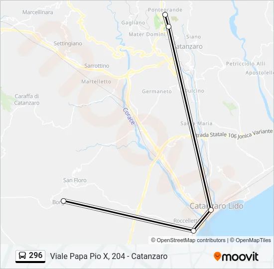 296 Bus Line Map