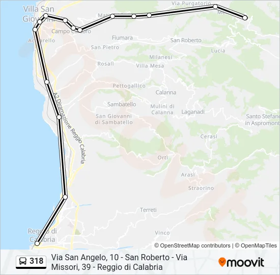318 Bus Line Map