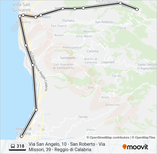 318 Bus Line Map