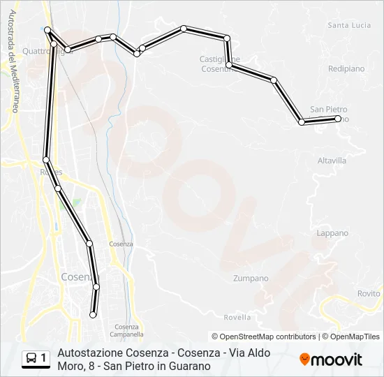 1 Bus Line Map