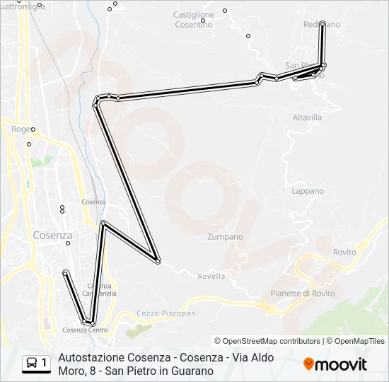 1 Bus Line Map