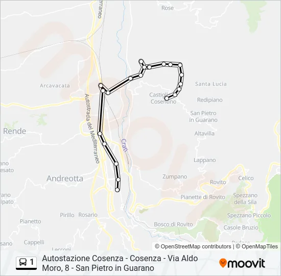 1 Bus Line Map