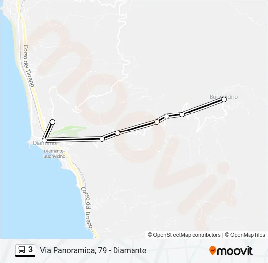 3 Bus Line Map