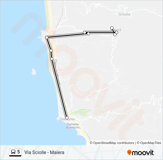 5 Bus Line Map