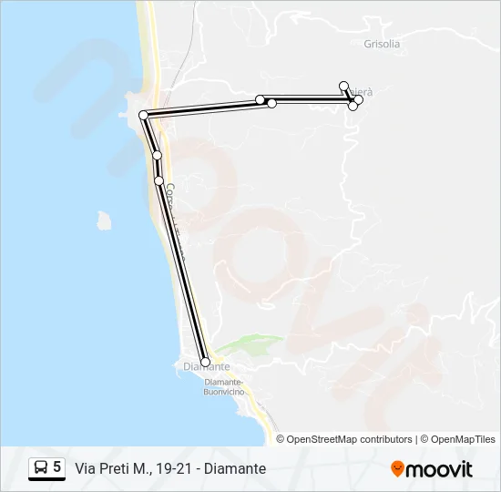 5 Bus Line Map