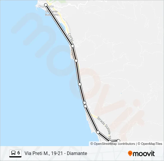 Percorso linea bus 6