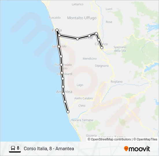 8 Bus Line Map