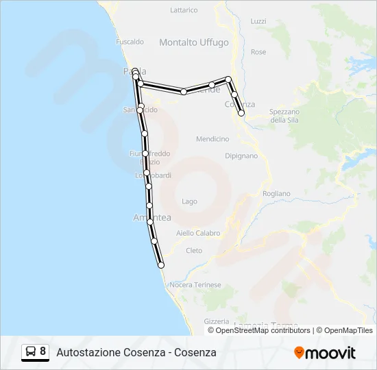 8 Bus Line Map
