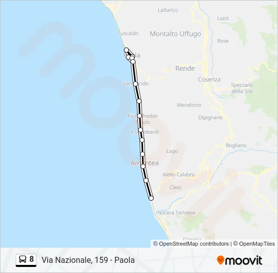 8 Bus Line Map