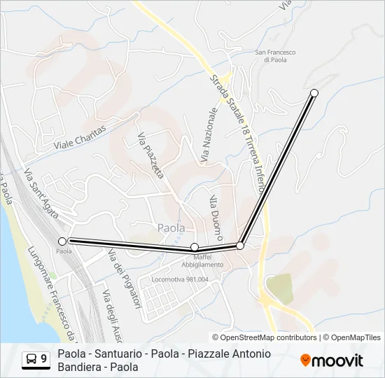 9 Bus Line Map