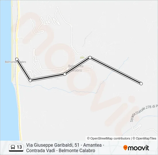 13 Bus Line Map