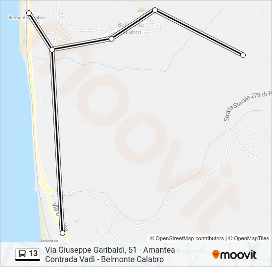 13 Bus Line Map