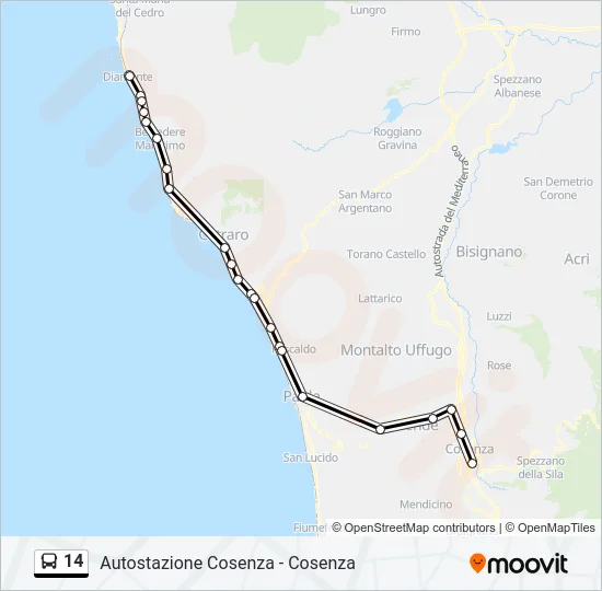 14 Bus Line Map