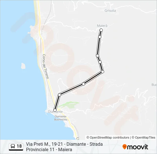 18 Bus Line Map