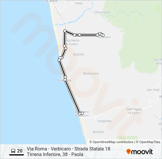 20 Bus Line Map