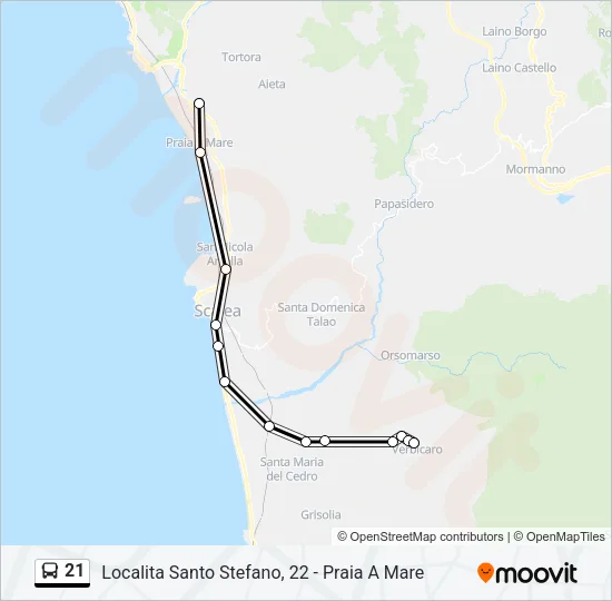 21 Bus Line Map