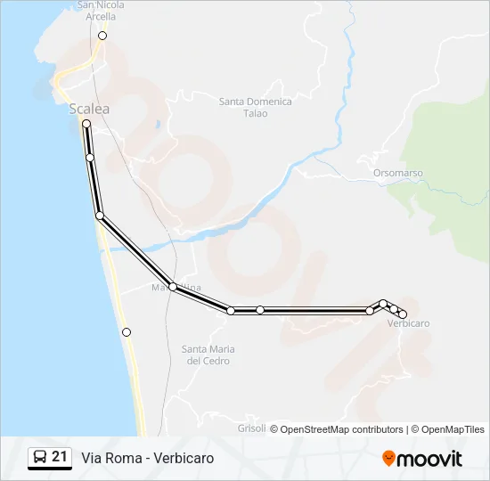 21 Bus Line Map