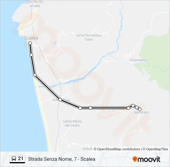 21 Bus Line Map