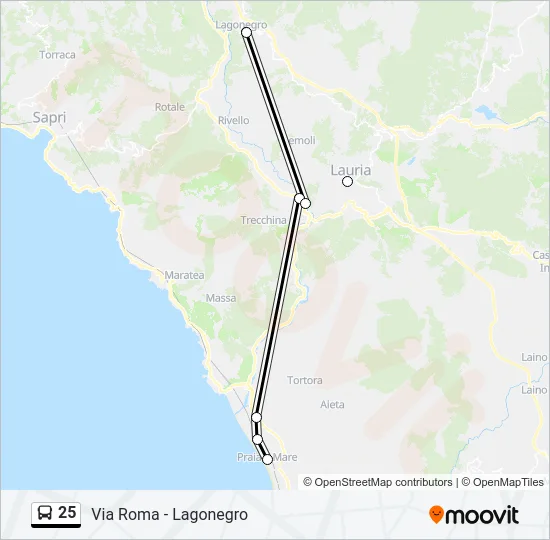 25 Bus Line Map
