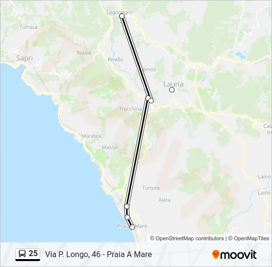25 Bus Line Map