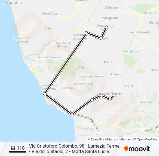 118 Bus Line Map