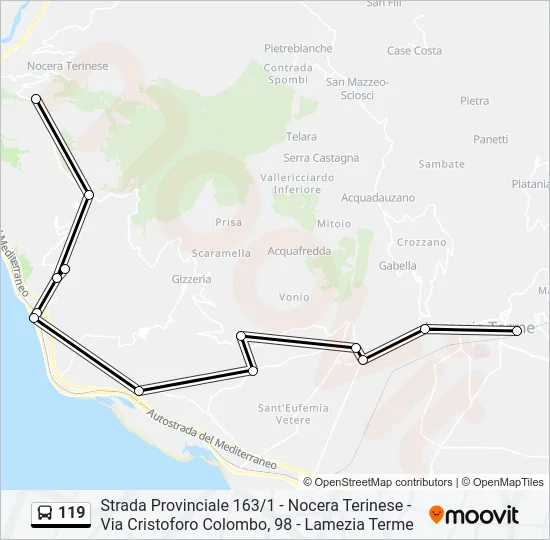 119 Bus Line Map