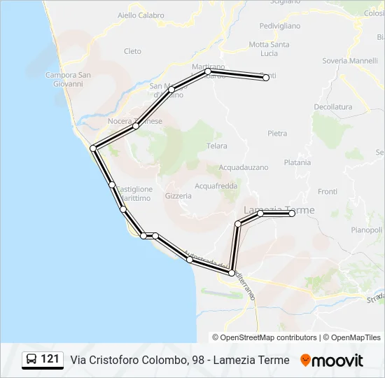 121 Bus Line Map