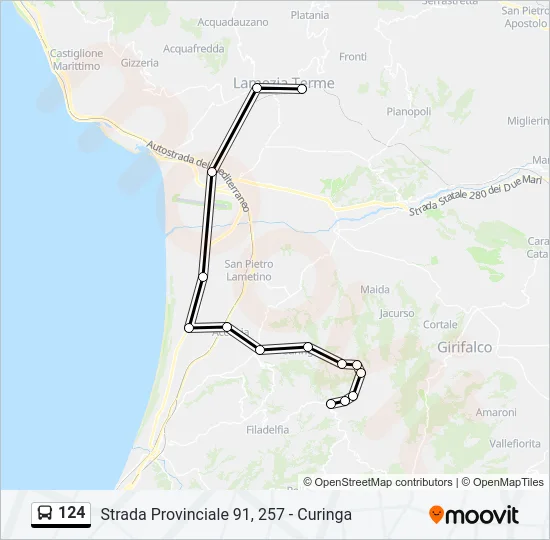 124 Bus Line Map