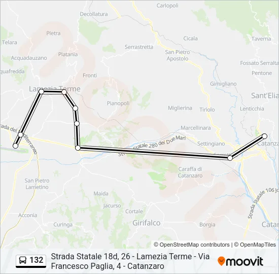 132 Bus Line Map