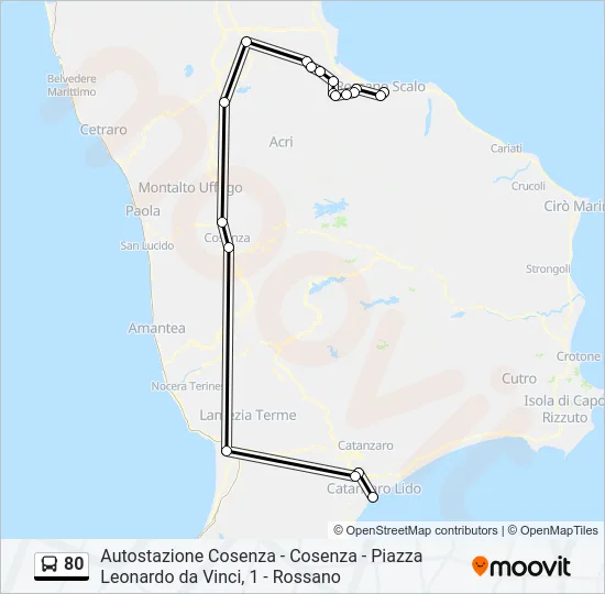 80 Bus Line Map
