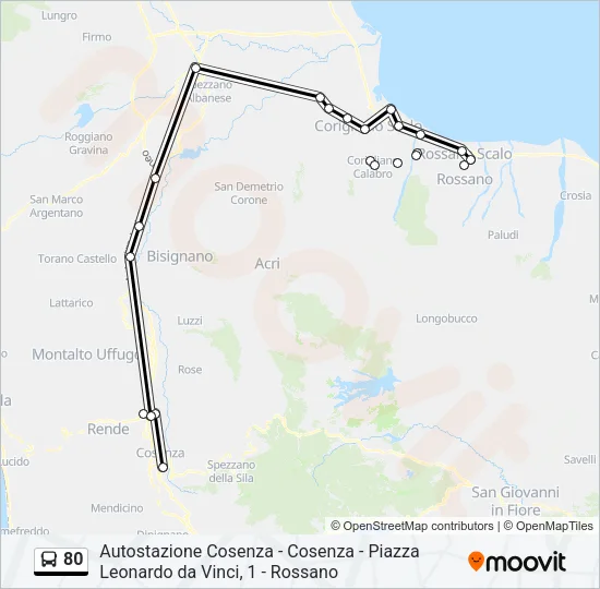 80 Bus Line Map