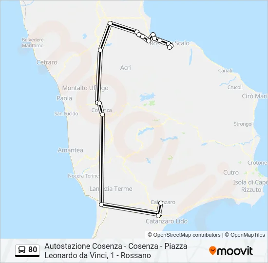 80 Bus Line Map