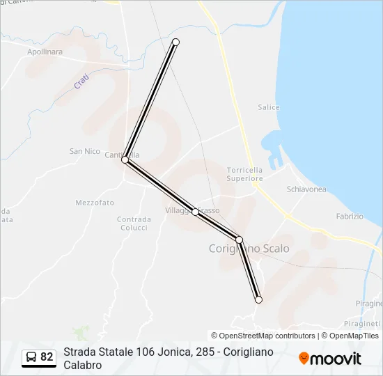 82 Bus Line Map