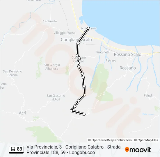 83 Bus Line Map