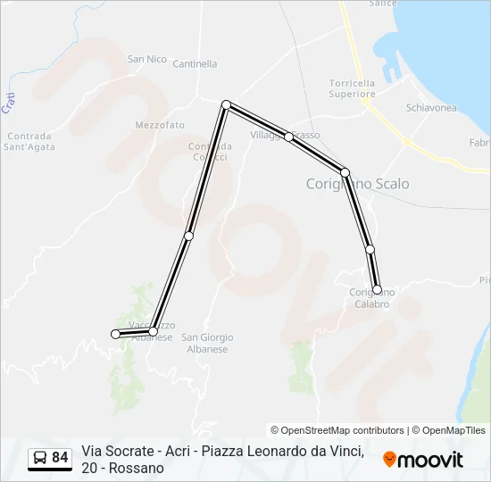 84 Bus Line Map