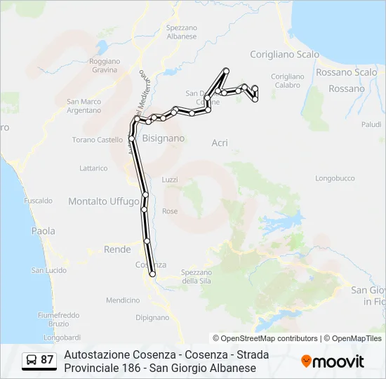 87 Bus Line Map