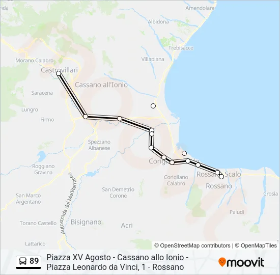 89 Bus Line Map