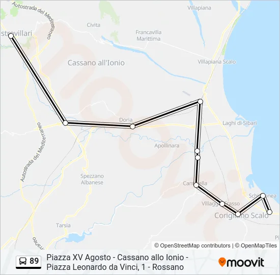 89 Bus Line Map