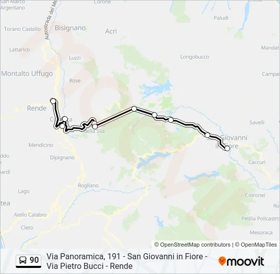 90 Bus Line Map
