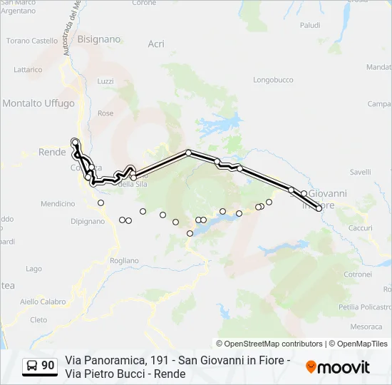 90 Bus Line Map