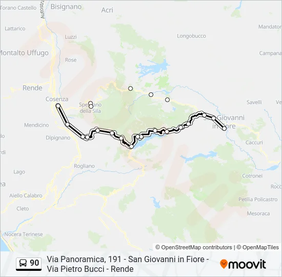 90 Bus Line Map