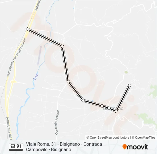 91 Bus Line Map